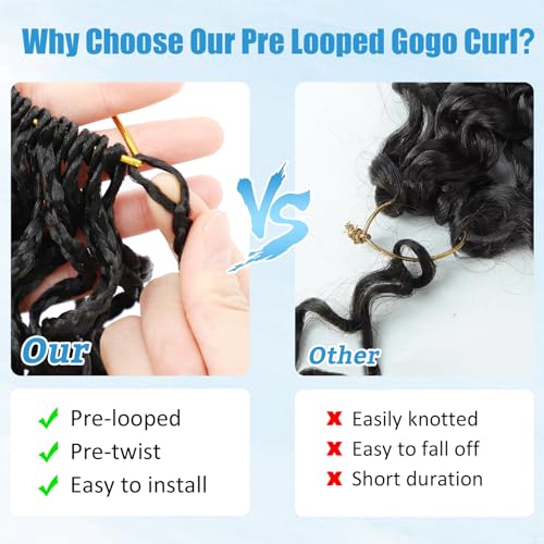 8 Packs Curly Crochet Hair GoGo Curl 18 Inch for Black Women - Variation 1B/30/27