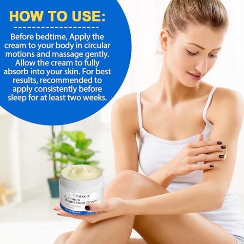 Magnesium Cream, Magnesium Lotion, Highly Concentrated Magnesium for Leg, Muscle, Joint Car, Magnesium Oil Cream with Pure Zechstein Magnesium, Topical Magnesium Chloride, Easy Absortion, 3.17G