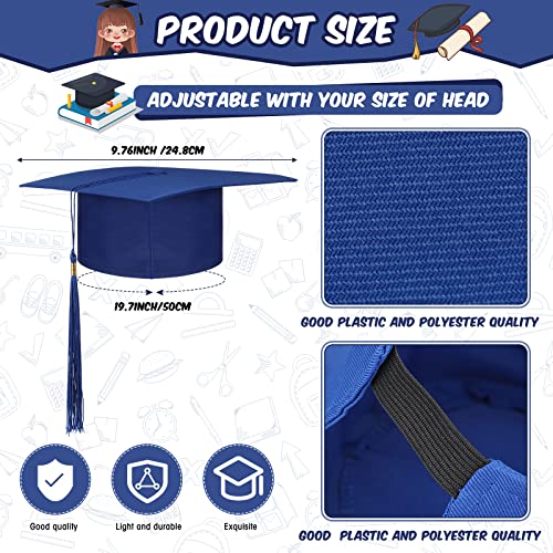 Sureio 12 Pack Kid Graduation Caps - Dark Blue Preschool & Kindergarten Hat with Tassel, One Size