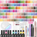 Gel Nail Polish Kit with Nail Drill UV Lamp and Decoration - Candy Pearl Variation