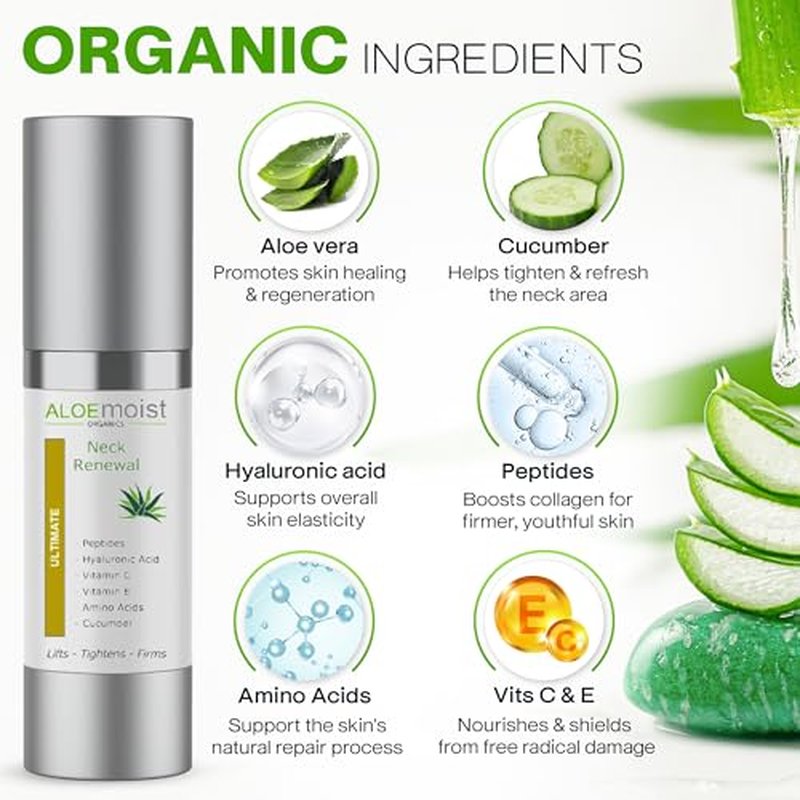 Advanced Neck Firming Cream Anti Aging Skin Firming Neck cream for tightening & lifting Wrinkles, Sagging or Crepe Skin Under Chin, Face and Chest with Peptides, Vitamin C & Hyaluronic Acid