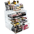 Sorbus Acrylic Cosmetics Makeup and Jewelry Storage Case Display Sets ? Interlocking Drawers to Create Your Own Specially Designed Makeup Counter ? Stackable and Interchangeable (Clear)