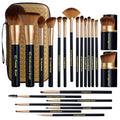 BS-MALL Black Gold Makeup Brush Set with 22 Pcs - Travel-Friendly Kit for Face & Eyes