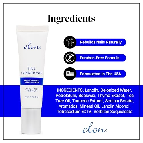 Elon Lanolin-Rich Nail Conditioner 0.35oz (2 Pack) - Strengthens Nails & Protects Cuticles