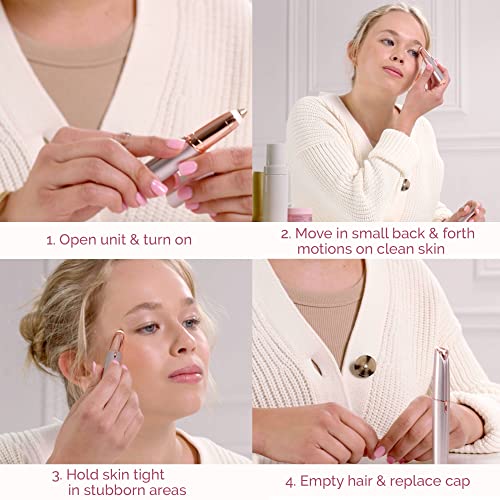 Eyebrow Hair Remover for Women - Painless Electric Razor with LED Light
