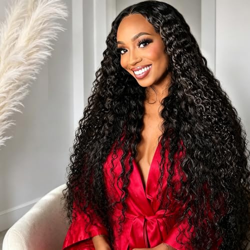 Deep Wave Human Hair Wig 4x4 HD Lace Closure 11/18 Inch - Brazilian Virgin