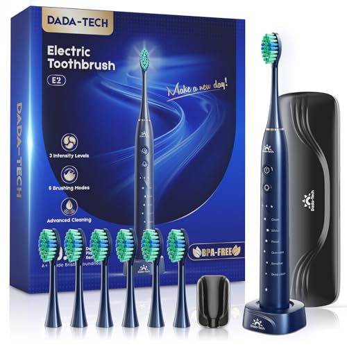 Blue Sonic Electric Toothbrush for Adults & Kids Rechargeable Ultrasonic Oral Care