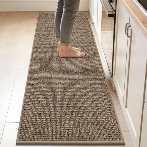 Kitchen Runner Rug 24x84 Taupe Non-Slip Floor Mat Absorbent Protects Floors