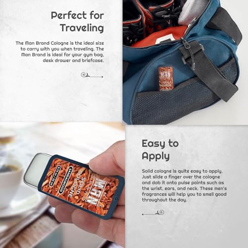 Men's Solid Cologne Sample Pack in Vintage Tin - Tobacco, Citrus & Sandalwood Fragrance Set