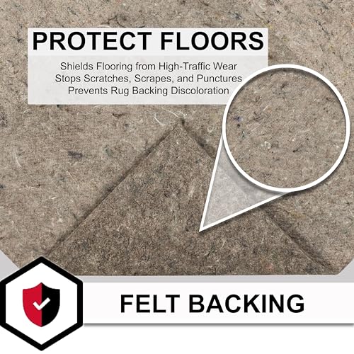 Mohawk Home Felt Rug Pad 4' x 6' – 3/8 Inch Thick Underlay for Hardwood Floors