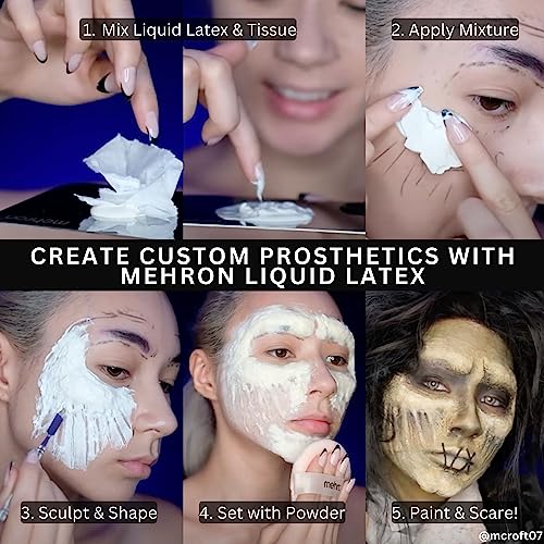Mehron Makeup Liquid Latex 9 oz Light Flesh Professional Special Effects Adhesive