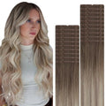 Invisible Tape in Hair Extensions - Real Human Hair, 18 Inch, 50g, #8/60/18 Balayage