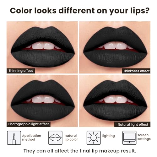Black Matte Liquid Lipstick - Long Lasting, Smudge Proof, Transfer Resistant Lip Color, Waterproof, Non-Transfer Formula (Mystical Moment) | Long-Lasting, High-Pigment, Non-Transfer