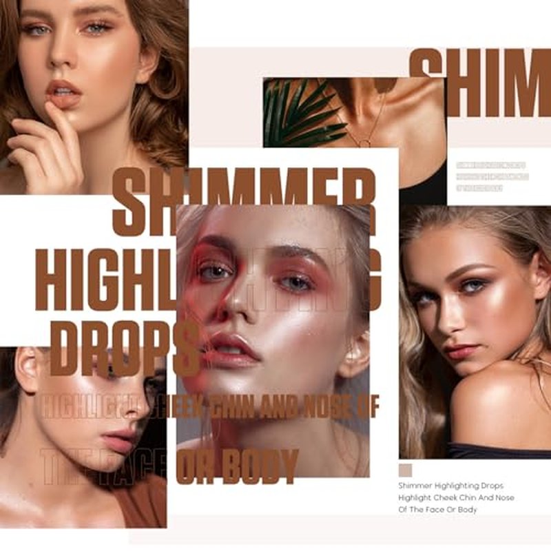 MAEPEOR Shimmer Body Luminizer 5 Colors Moisturizing Glow Illuminator Smooth and Non-sticky Summer Highlighter For Face and Body (80ML, 02 Gold)