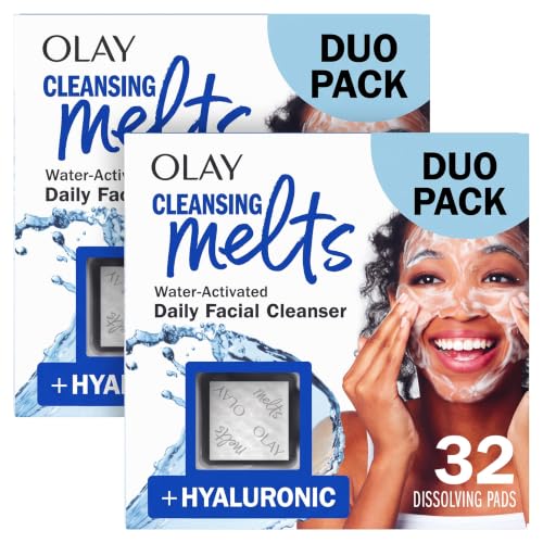 Olay Hyaluronic Acid Face Wash 32 Count Pack of 4 - Fragrance-Free Daily Gentle Cleanser for All Skin Types