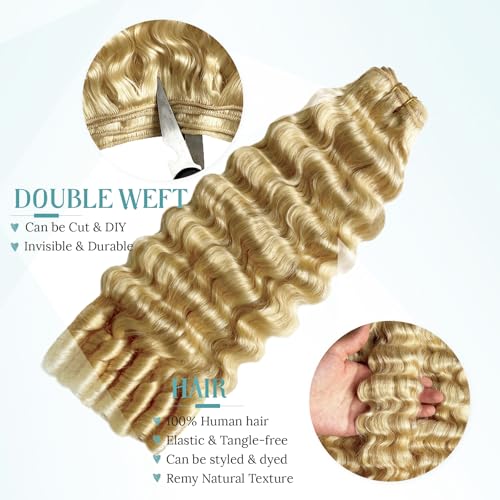 Munx 613 Blonde Burmese Curly Human Hair Bundles 12 Inch 85G Virgin Extensions