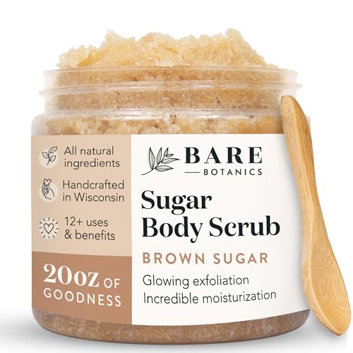 Brown Sugar Body Scrub with Coconut & Vanilla - 20 oz - Exfoliating & Moisturizing with Wooden Spoon - Vegan & Cruelty-Free - Variation: Coconut Vanilla