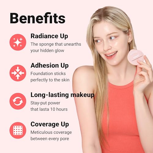 KIMMY Makeup Sponge Blender with Case 2pc, 0.0001mm Non-Absorbent Reusable