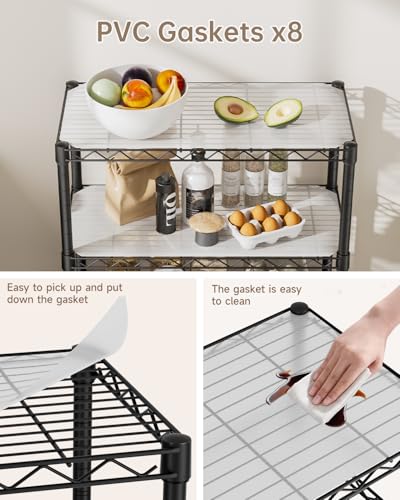 Golpart 8-Tier Wire Closet Shelf Storage Organizer Black 74.2"H