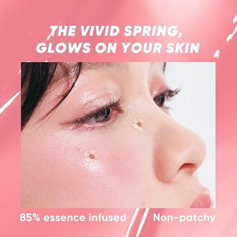JUDYDOLL Glow Blush Balm, 85% Essence-Infused & Hydrating Cream Blush, Buildable & Non-Patchy Cheek Color with Puff, Dewy Finish, Lightweight Blush for Cheeks, Cool Toned Blush (02 Spring Blossom)