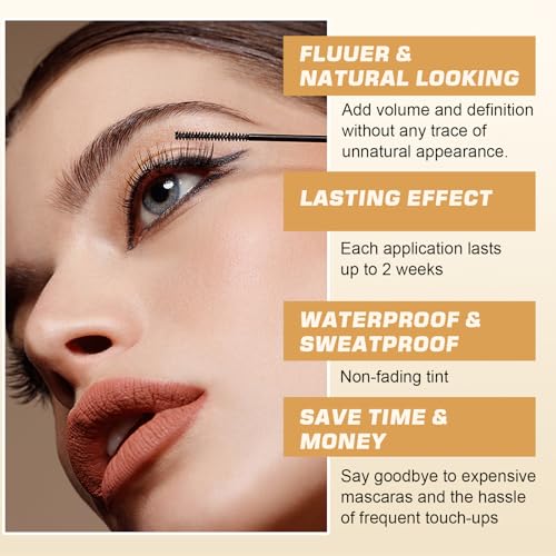 Eyelash & Eyebrow Color Kit, 2 in 1 Professional Lash & Brow Color Kit, Easy to Use with Natural Results, DIY Hair Coloring Eye Lash & Eye Brow Set for Beginner Salon Beauty 7ml (Black)