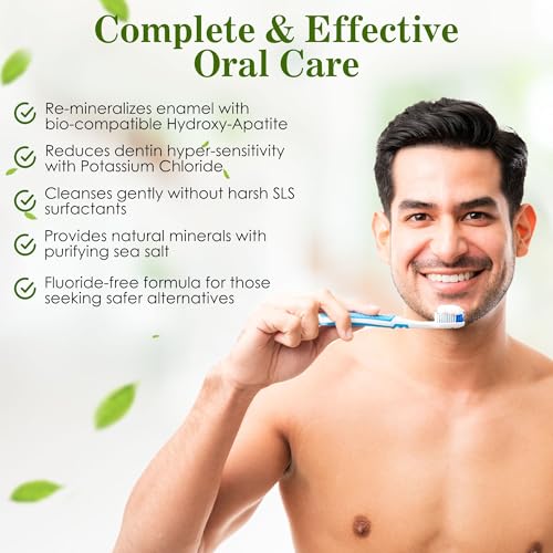 Mineralizing Toothpaste for Sensitive & Whitening Teeth - 10% Hydroxyapatite, Sea Salt, Xylitol, SLS-Free - Variation 2