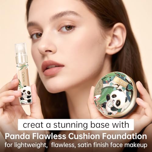 CATKIN Full Coverage Dual-Ended Liquid Concealer Eraser Dark Circles Treatment, Creamy Blendable smooth formula for Blemishes Redness, Long Lasting Waterproof, Sponge Tip Included 5g C02 COTTON