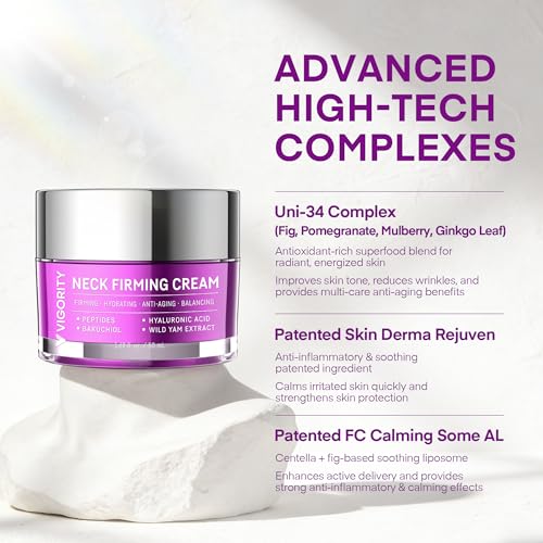 Vigority Korean Neck Firming Cream 1.69 fl oz for Crepey Skin & Wrinkles - Pack of 1