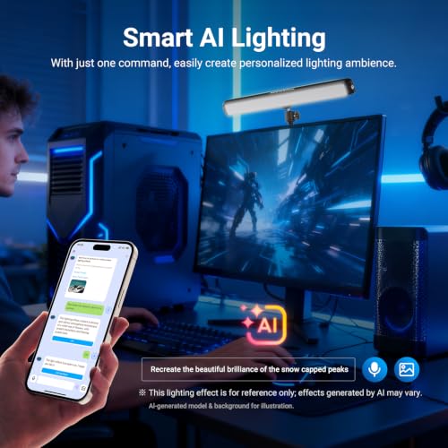 NEEWER Dual Sided RGB LED Desk Light with Smart Control and Voice Activation