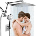 Chrome 12-Inch Rain Shower Head Combo with Handheld & 16-Inch Extension Arm