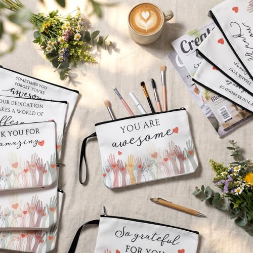 20 Pcs Inspirational Makeup Bags for Women - Appreciation Gift Bulk - Volunteer & Teacher Appreciation