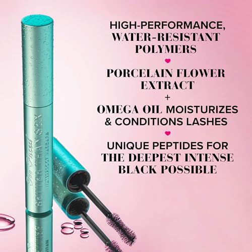 Too Faced Better Than Sex Waterproof Mascara & Foreplay Primer Travel Duo | Includes Better Than Sex Waterpoof Mascara For Lasting Volume, 0.17 Fl Oz + Foreplay Primer For Conditioning, 0.13 Fl Oz