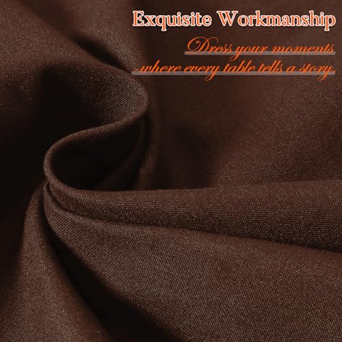 Brown 10 Pack 120-Inch Round Tablecloth for 48-96 Inch Tables - Durable Polyester