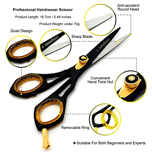 Professional Hairdresser Scissors Kit with Thinning Shears & Straight Razor