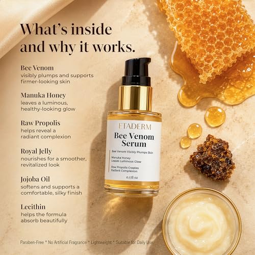 Bee Venom Serum - Hydrating & Firming Face Serum for Radiance 0.5 Fl Oz