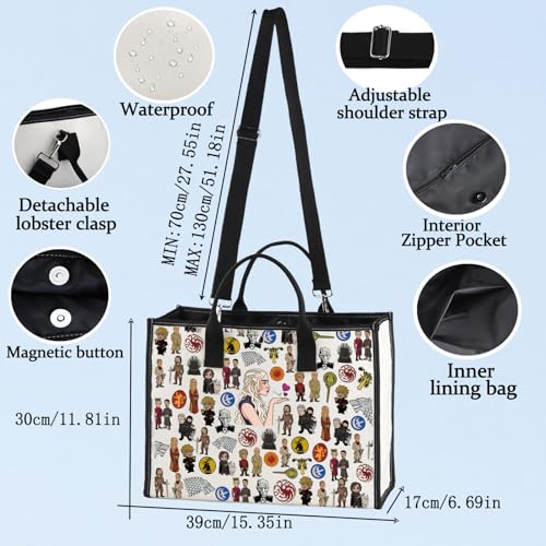 BWWKTOP Daenerys Makeup Bag Daenerys fans Gifts Eddard Zipper Pouch Bag Stark and Targaryen gift House Stark Merch (Game BG)