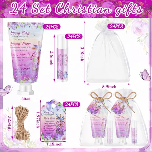 Christian Hand Cream & Lip Balm Set with Cross Design - Bulk 24pcs for Gifts