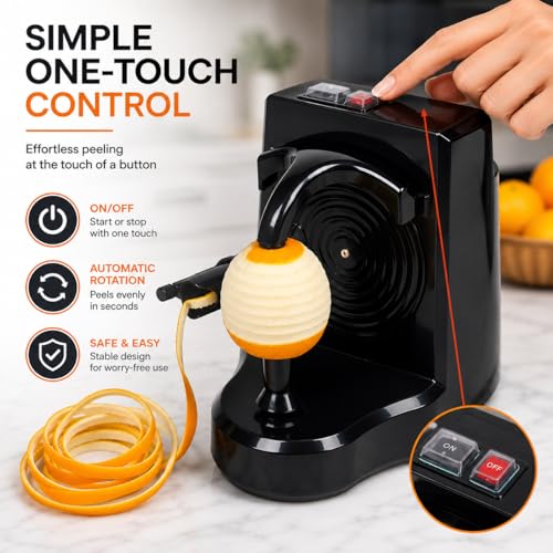 Robito Black Electric Citrus & Fruit Peeler - Automatic Countertop Kitchen Machine