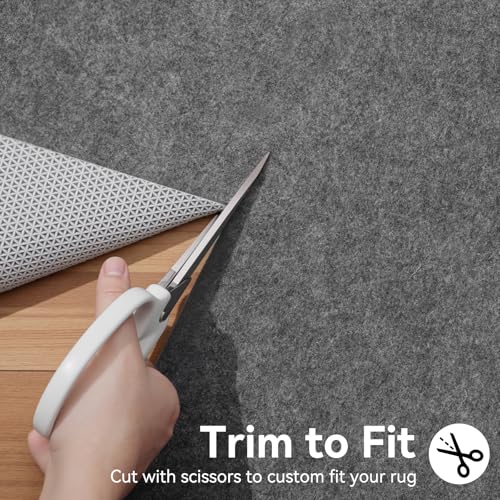 Dark Gray 9'x12' Non-Slip Rug Pad Cushioned Underlay for Hardwood & Tile Floors