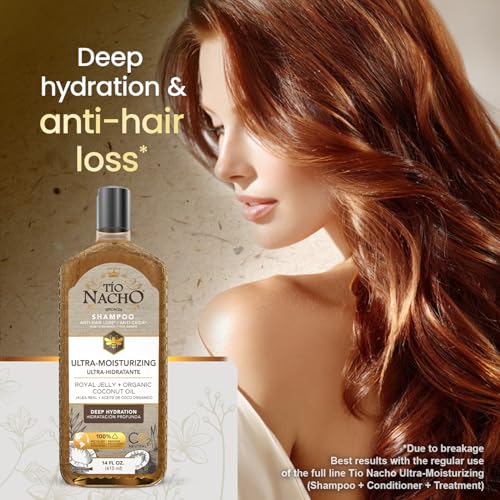 Tio Nacho Ultra Hydration Shampoo with Coconut Oil & Royal Jelly, Hydrating & Nourishing for Dry, Damaged Hair, Fights Frizz & Protects from Breakage, 14 Fluid Ounces