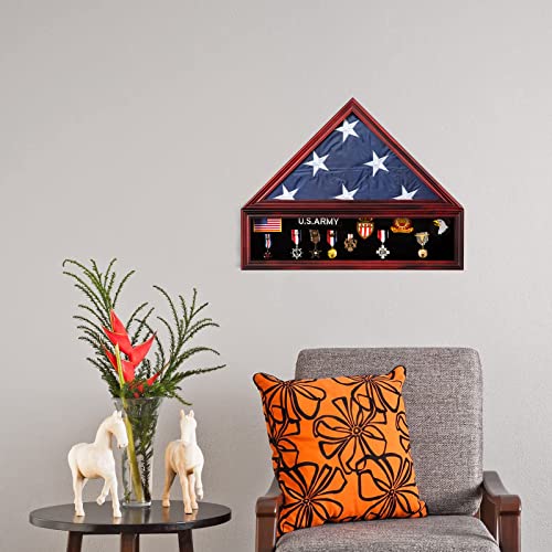 Medium Military Shadow Box with Flag Display Case - Mahogany Finish, 5'x9.5' Variation of THIS listing