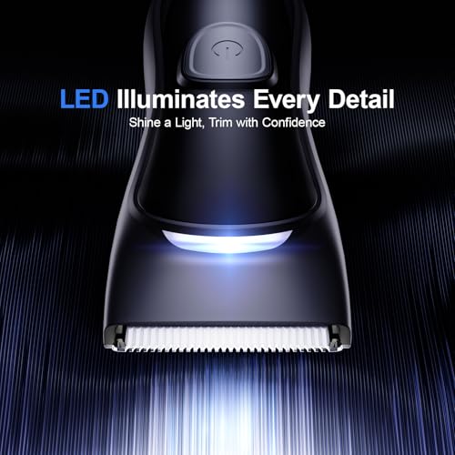 Body Hair Trimmer with Ceramic Blade - Manscaper Electric Razor for Men Women, Electric Shaver for Pubic Hair, Chest, Legs & Bikini, Waterproof & Rechargeable, Led Display