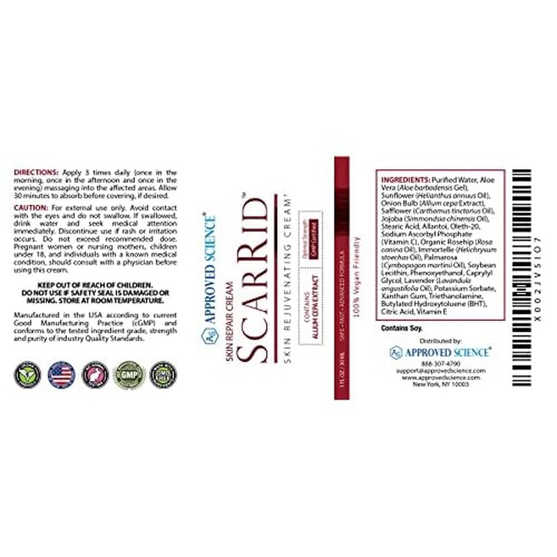 Approved Science Scarrid - 1 Cream - 1 Fl. Oz Per Bottle - Vegan
