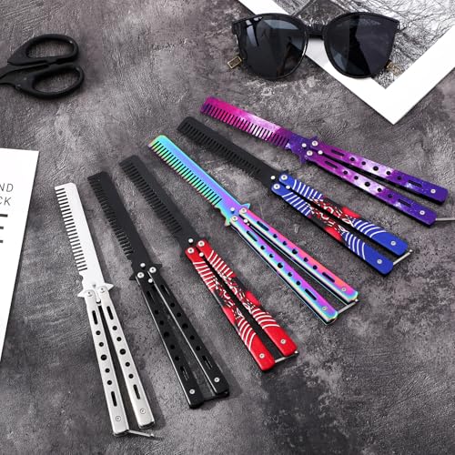 6-Pack Stainless Steel Folding Hair Combs for Styling & Travel