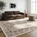 nuLOOM Becca Beige Medallion Power Loomed Area Rug 6'7" x 9' (7x9) Rectangular