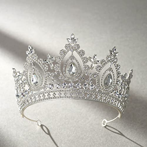Queen Crown Tiara for Women - Quinceañera Princess Tiara in Silver