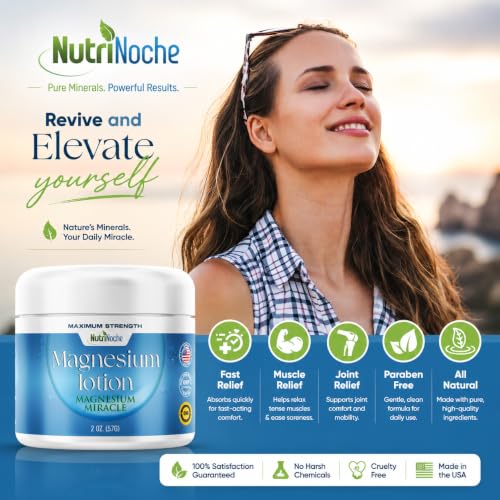 NutriNoche Magnesium Lotion for Relaxation & Sleep - Topical Nano Magnesium Cream with Shea Butter