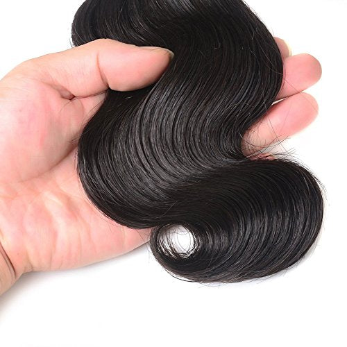 8 Inch Brazilian Virgin Body Wave Hair Bundles - Natural Color, 100% Human Hair, Short Sew-In Extensions - Variation #1B-Natural-BD
