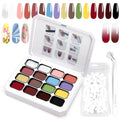 VelvetSpectrum Studio Gradient Gel Nail Polish Set - 16 Ombre Colors & Nail Art Tools