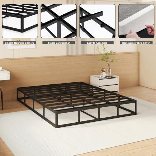 King 9 Inch Heavy-Duty Box Spring Mattress Foundation with Upholstered Cover - Upgrade Version
